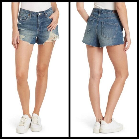 💕BLANKNYC💕 Barrow Vintage Hi Rise Shorts Distressed ~ Let It Be 26 NWT - Picture 1 of 14